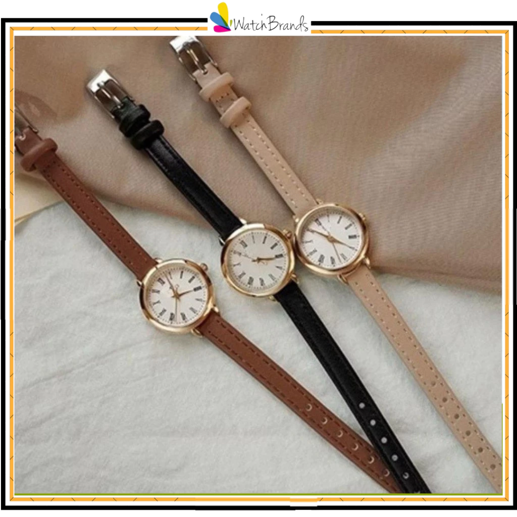 RM027-WBS Jam Tangan Quartz Strap PU Analog Casual