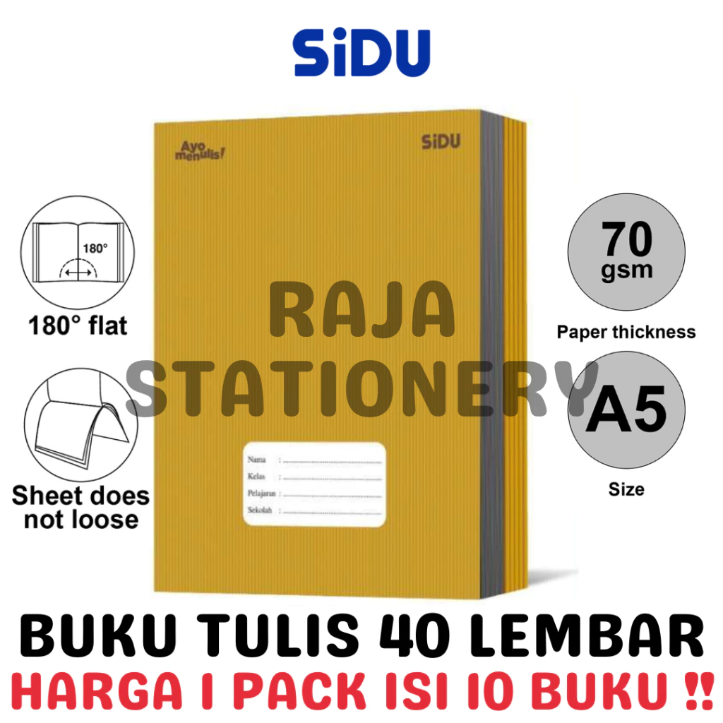 BUKU TULIS 40 LEMBAR GARIS SiDU CRAFT NOTEBOOK A5 BROWN COVER RULED BUKU TULIS COVER COKLAT ANAK BUKU KRAFT CATATAN SEKOLAH SINAR DUNIA PACK [10PCS]