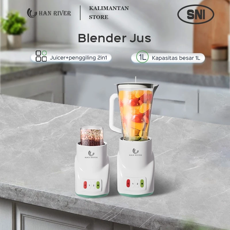 [Pengiriman dari Banjarmasin]HAN RIVER Blender Multifungsi/Double cup Juicer 2 in 1 Pengolah Makanan