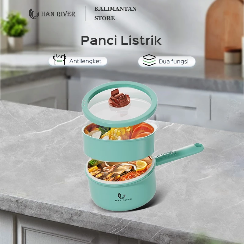 [Pengiriman dari Banjarmasin]HAN RIVER Panci Listrik Multifungsi 2L Handheld Mini Panci Listrik