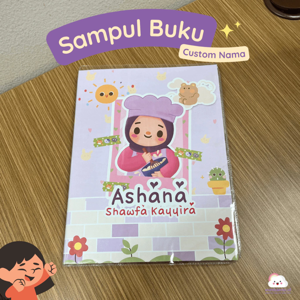 Sampul Buku Custom Nama Desain Full Color Buku Tulis