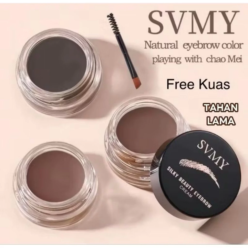 EYEBROW CREAM EYEBROW GEL POMADE UNTUK ALIS NATURAL DAN WATERPROOF SUPER RECOMENDED TERMASUK KUAS@