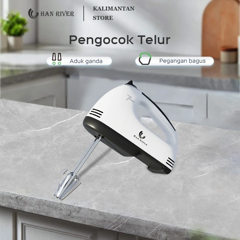 [Pengiriman dari Banjarmasin]HAN RIVER Mixer HRDDQ01 Hand Mixer Penyesuaian 7 Speed Portable