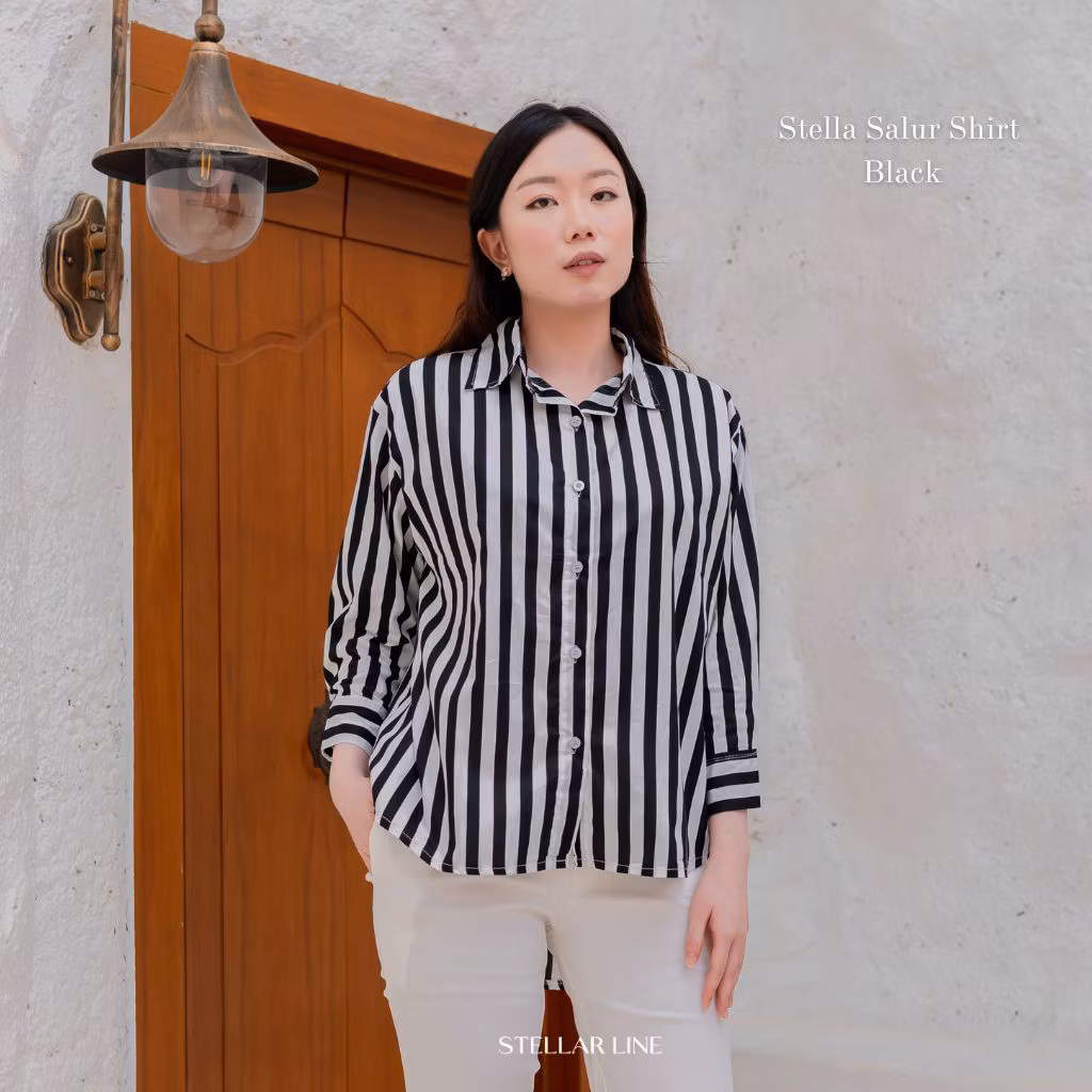 [STELLAR] - Stella Kemeja Salur katun jepang