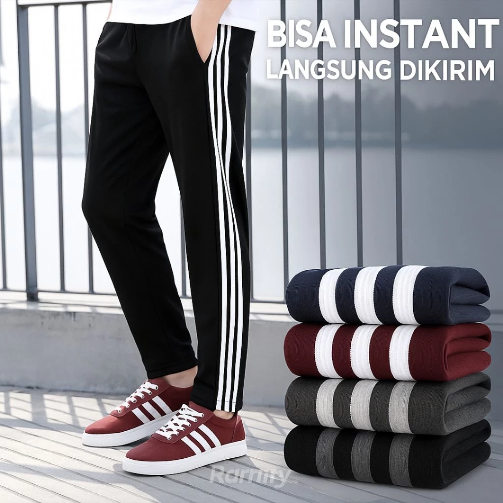 CELANA TRAINING PRIA DAN WANITA UKURAN STANDAR ALL SIZE WARNA HITAM NAVY MARON ADA SAKU BANJARMASIN KALIMANTAN | RUMIFY
