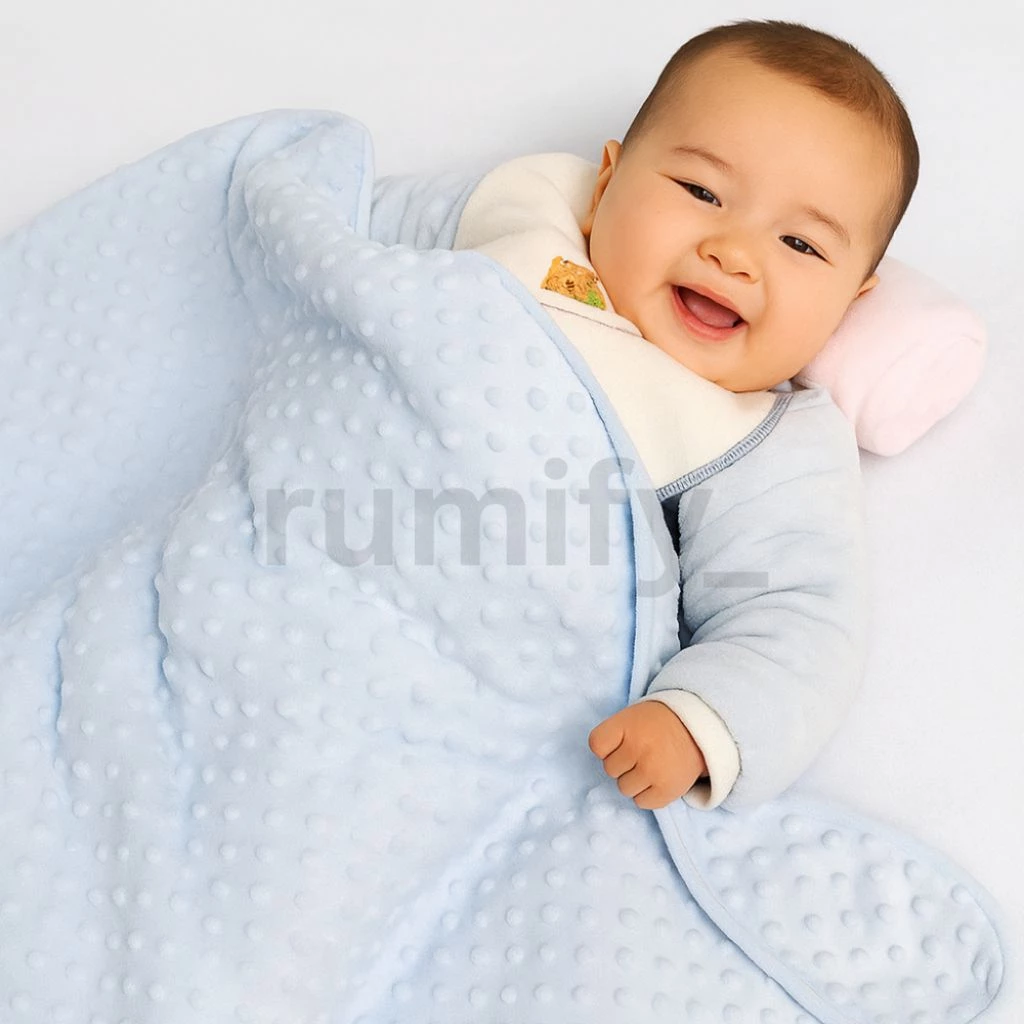 SELIMUT BAYI POLOS BLANKET FLEECE DOT NYAMAN DAN LEMBUT DI KULIT BAYI HARGA MURAH BANJARMASIN KALIMANTAN | RUMIFY