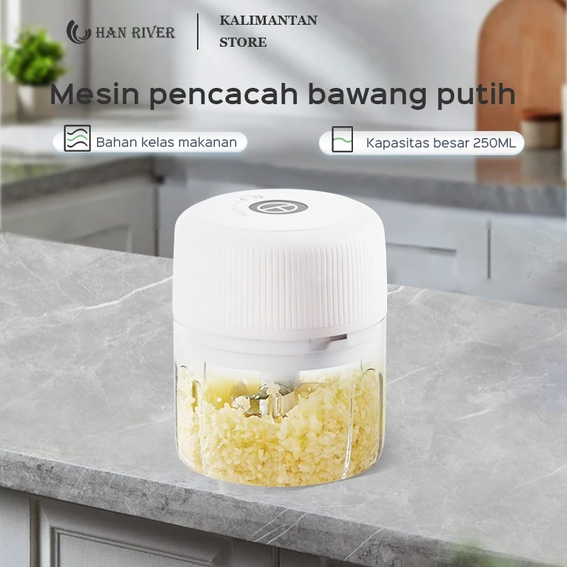 [Pengiriman Dari Banjarmasin]HAN RIVER Blender Bumbu Dapur Mini Chopper 250ML Penggiling Portable