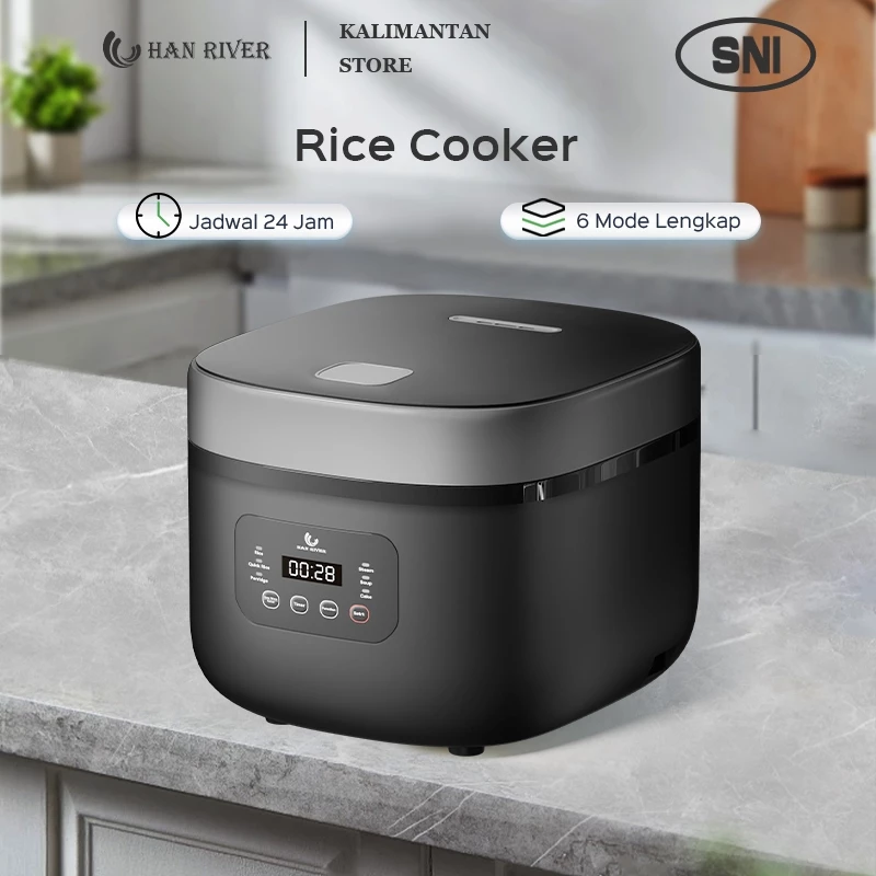 [Pengiriman dari Banjarmasin]HAN RIVER Rice Cooker 2.2L Pemesanan 24Jam/6Mode Magic Com Anti Lengket