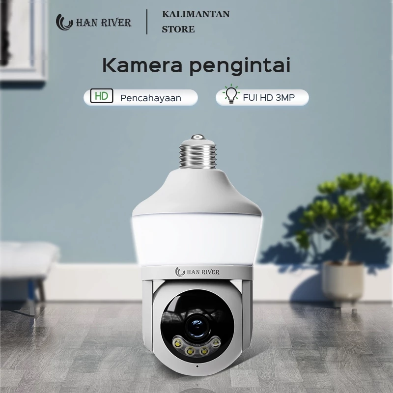 [Pengiriman dari Banjarmasin]HAN RIVER CCTV 360° Panoramic View Two-Way Audio/Camera Smart Wireless