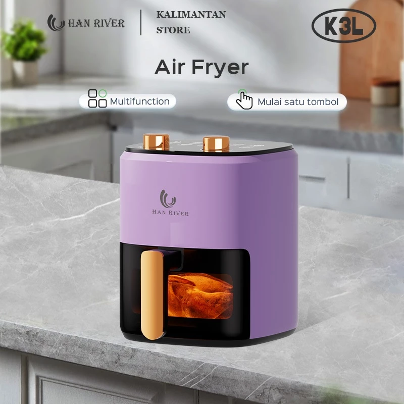 [Pengiriman dari Banjarmasin]HAN RIVER Air Fryer HRAF02 Alat Menggoreng Listrik Tanpa Minyak 8L