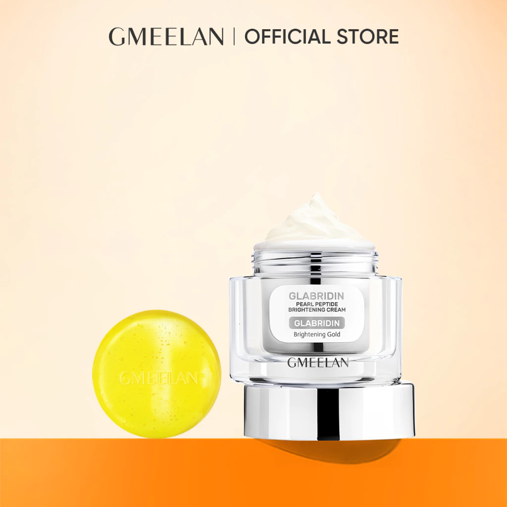 GMEELAN SET Wajah Glabridin Pearl Peptide Brightening Cream 30g+Sabun Pemutih Badan Emas 24k 100g