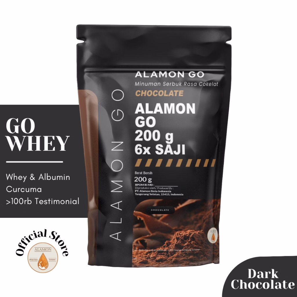 Minuman Sumber Protein dengan Whey / 6x Minum / Alamon GO / Kombinasi Whey Protein, Egg Albumin