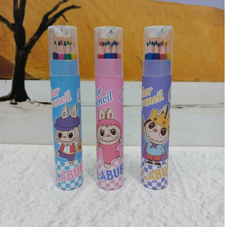 PENCIL WARNA COLOR PENCIL TUBE 12 WARNA 24 WARNA TABUNG LABUBU