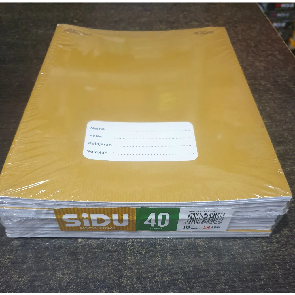 Buku Tulis Sinar Dunia Sampul Coklat 40 lembar 1 Pak Isi 10 Buku SIDU Kraft Coklat