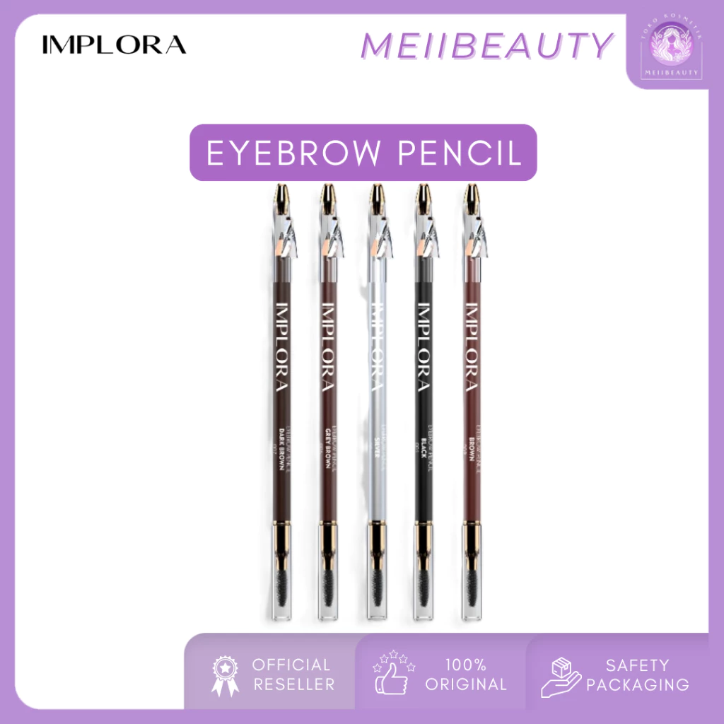 IMPLORA EYEBROW PENCIL ORIGINAL | PENSIL ALIS DENGAN SISIR DAN SERUTAN
