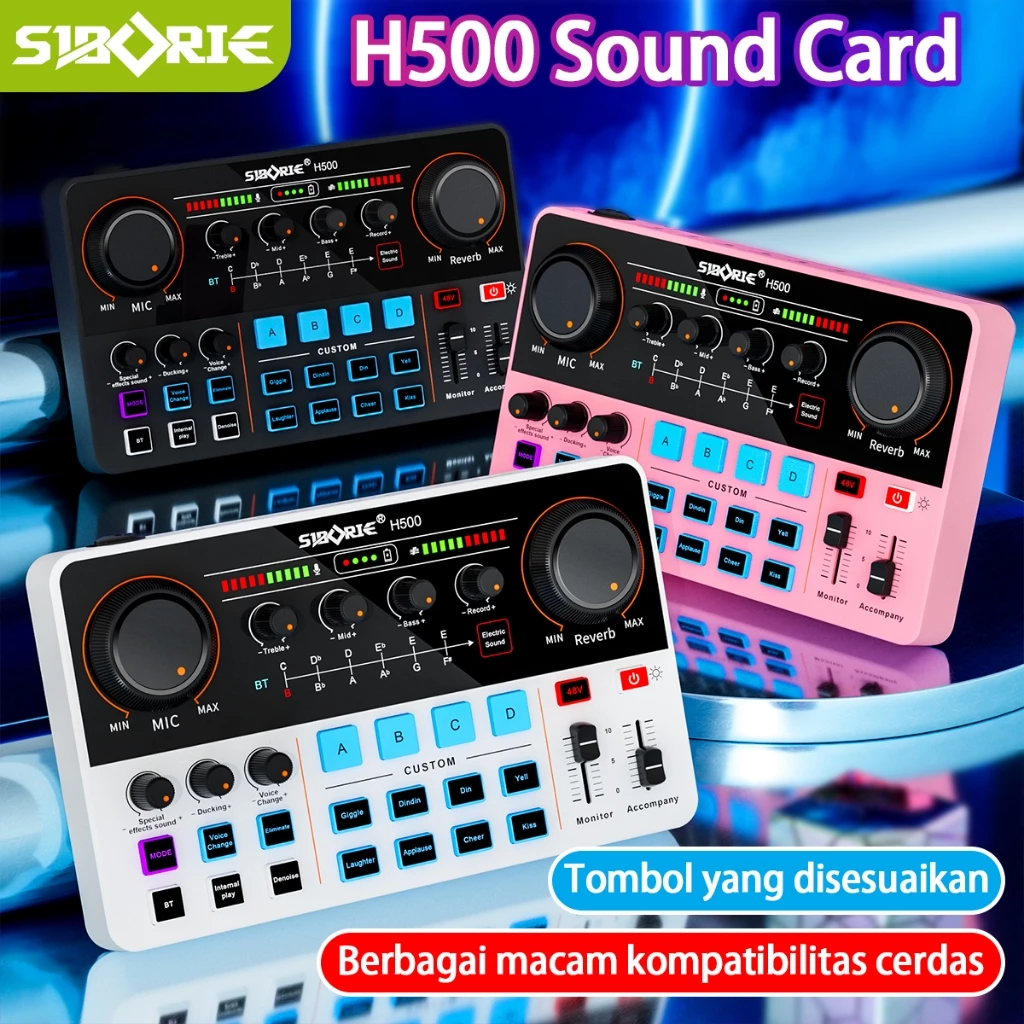 Siborie H500 Soundcard 48V USB Bluetooth Mixer