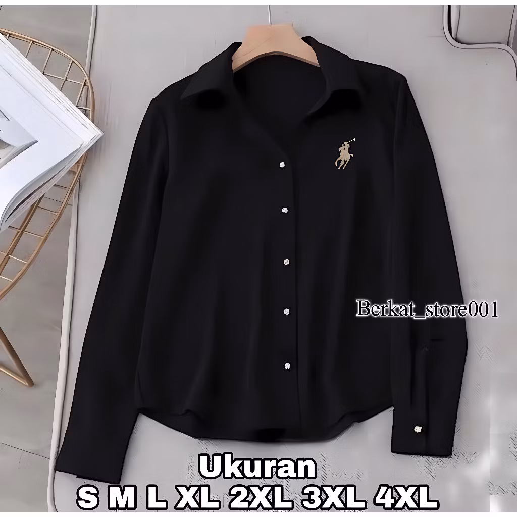 Kemeja Wanita Crinkle Atasan Wanita Polos Lengan Panjang Terbaru Kekinian Terlaris Populer Cod#star