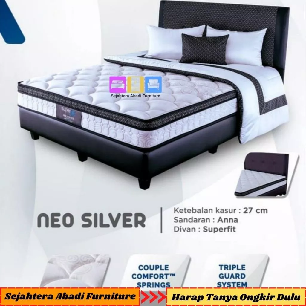 Springbed Comforta Superfit Neo Silver Pillowtop Matras/Full set furniture murah