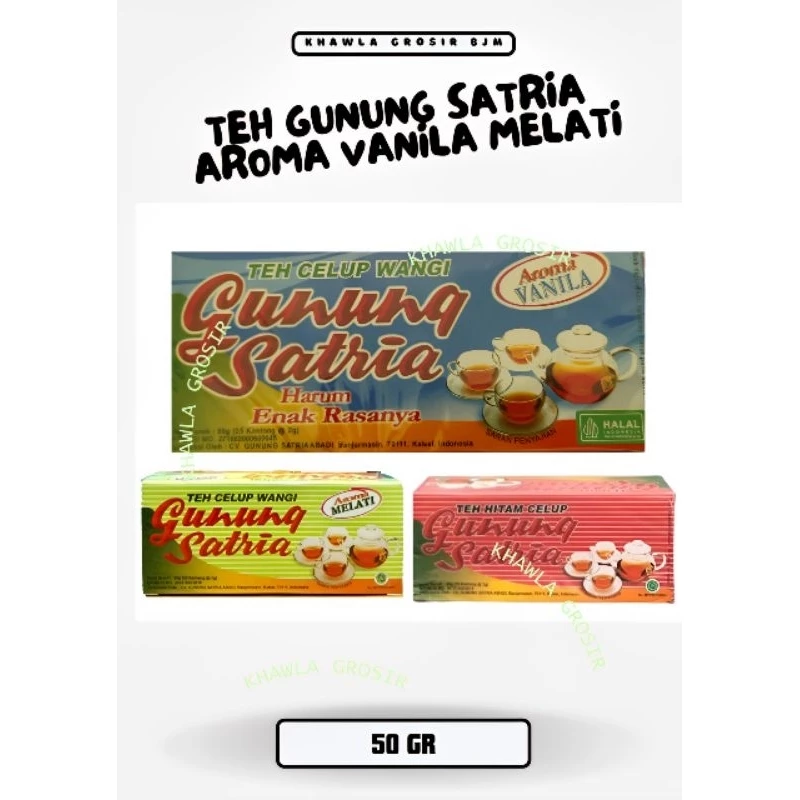 Teh - Banjarmasin | Teh Gunung Satria - Teh Celup / Teh Bubuk - Oleh oleh - Khas Kalimantan - 25Bags