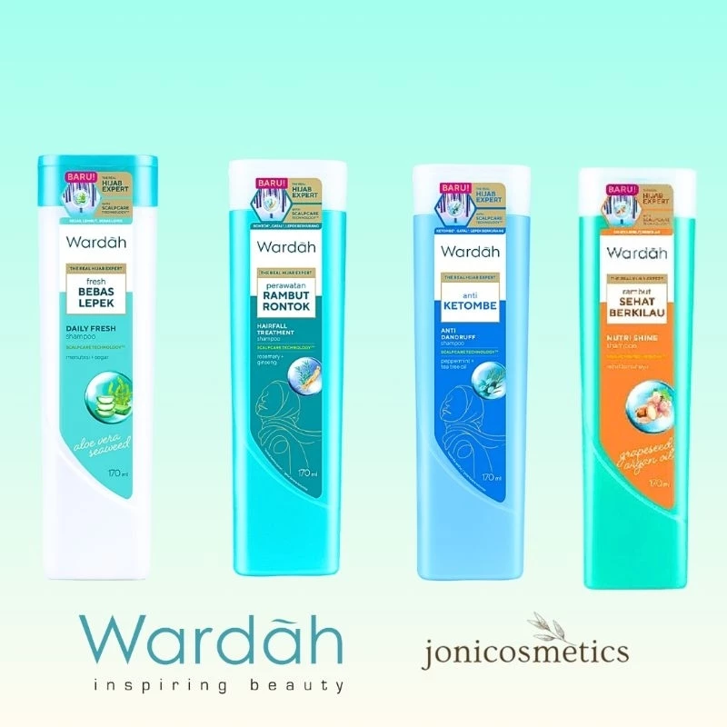 WARDAH Shampoo Anti Dandruff, Hairfall Treatment, Nutrishine & Daily Fresh 160ml