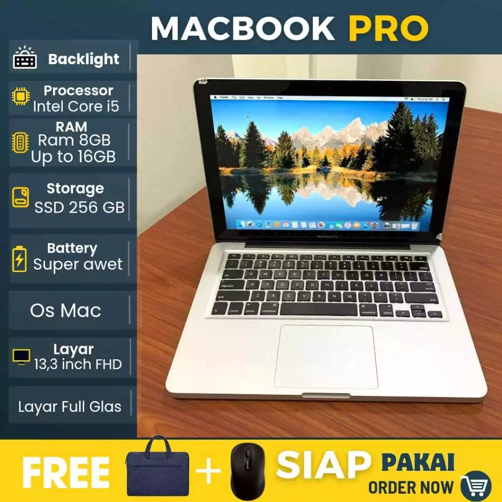 MacBook Pro Intel Core i5 RAM 16GB SSD 256GB Siap Pakai