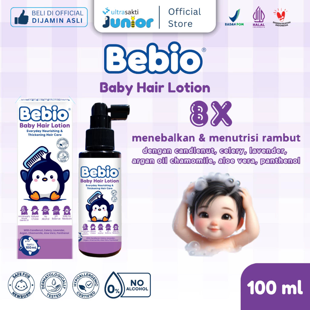 BEBIO HAIR LOTION 100 ML - Perawatan Rambut Bayi BEBIO HAIR LOTION 100 ML - Perawatan Rambut Bayi