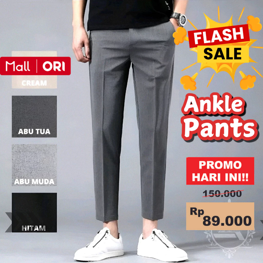 Evermen I Celana Ankle Slimfit Pria Elegan Adem