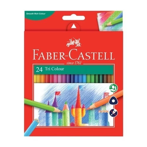 Pensil Warna Tri Colour 24 / 12 Faber Castell / Pensil Warna Segitiga Faber Castell