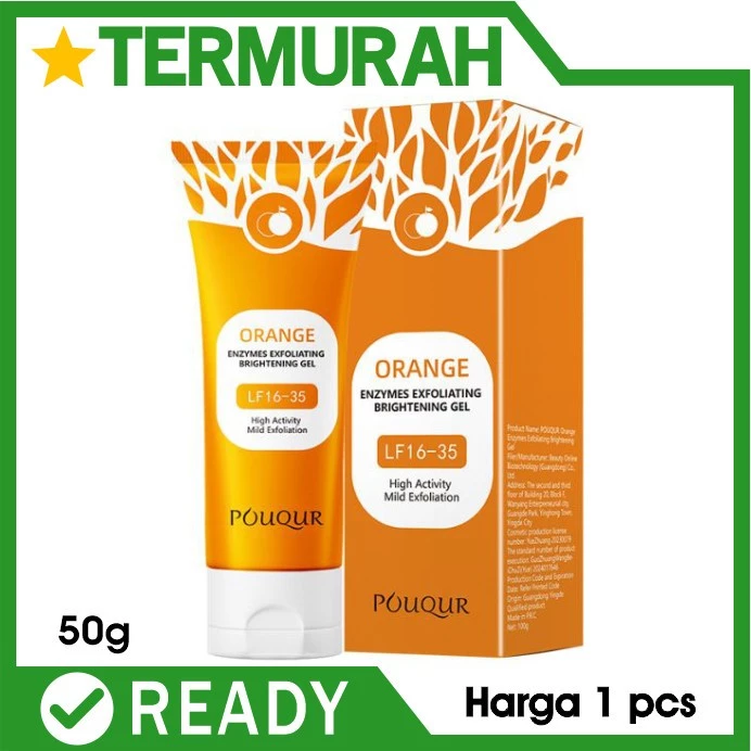 Wajah Exfoliating Gel Scrub Blood Orange 50g BUKAN Gmeelan Exfoliasi Pencerah Scrub mengangkat sel kulit mati daki Original Aman untuk Kulit Sensitif