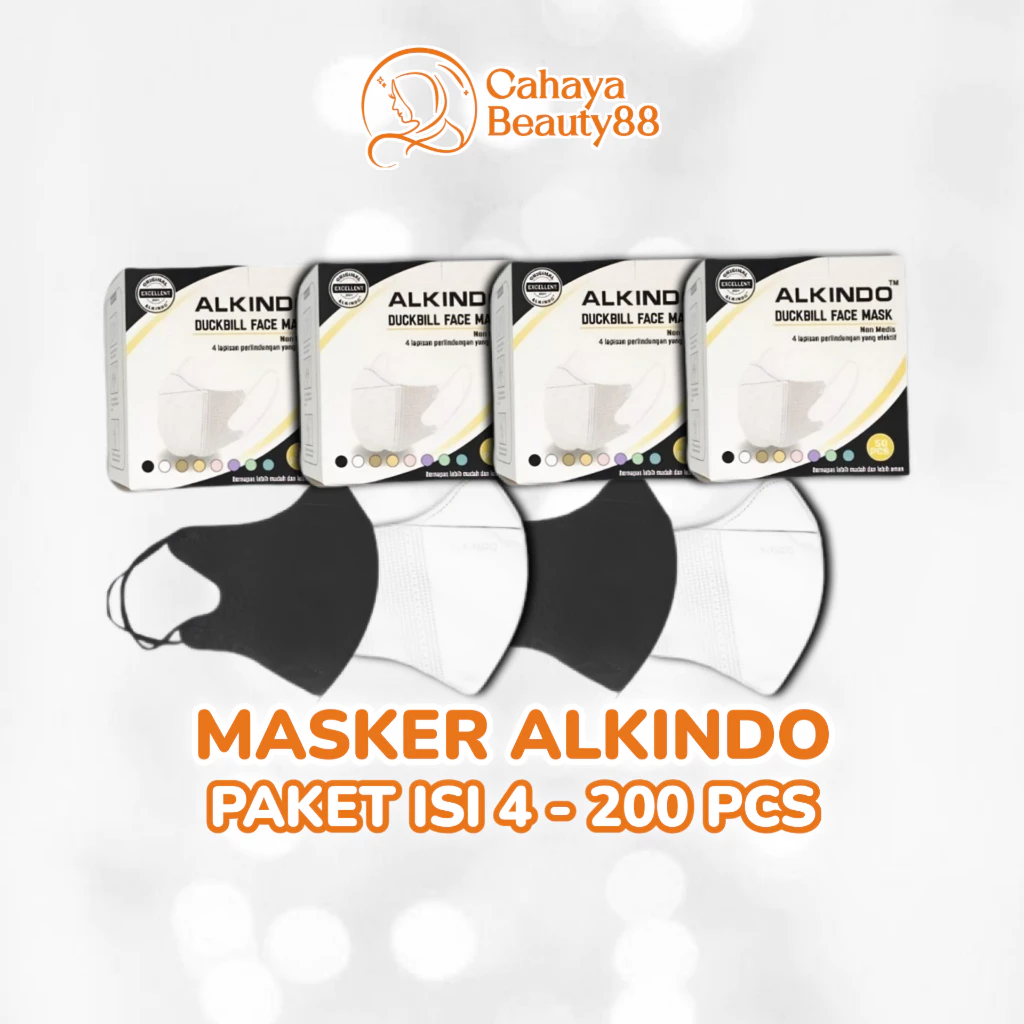 (50Rb Isi 4 Box) Masker Duckbil / Duckbill Garis Alkindo