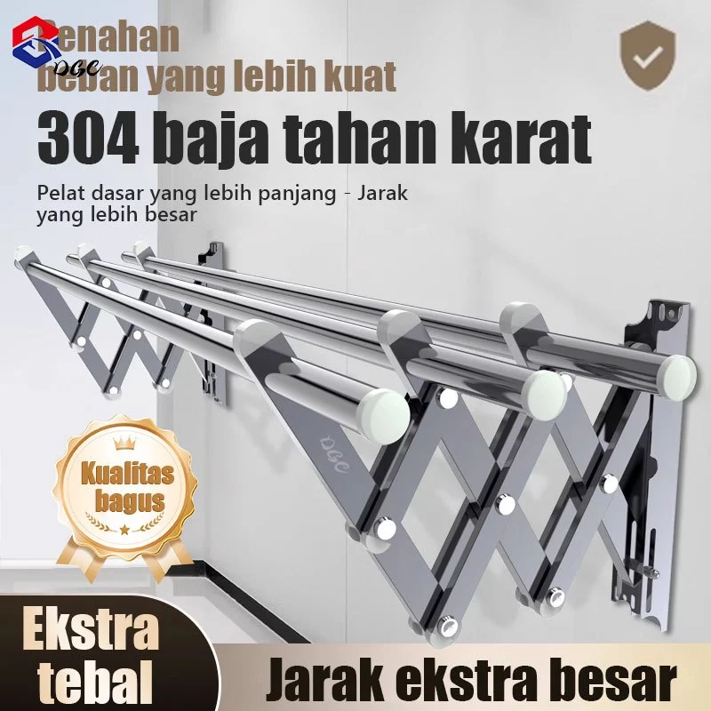 DGC Jemuran Lipat Dinding Jemuran Dinding Jemuran Baju Stainless Steel
