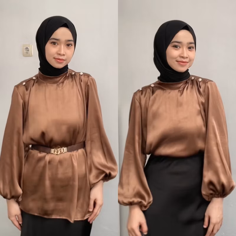 NAZWAA BLOUSE by OVIOUTFIT /ATASAN WANITA/ BLOUSE WANITA/ KEMEJA WANITA/ KEMEJA SILK/ ATASAN SILK/ A