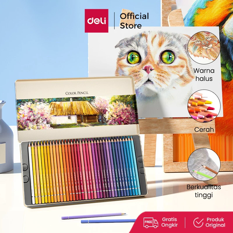 Deli High-grade Oil Pencil Color Pensil Warna Minyak 48/72 Warna 6567 6568