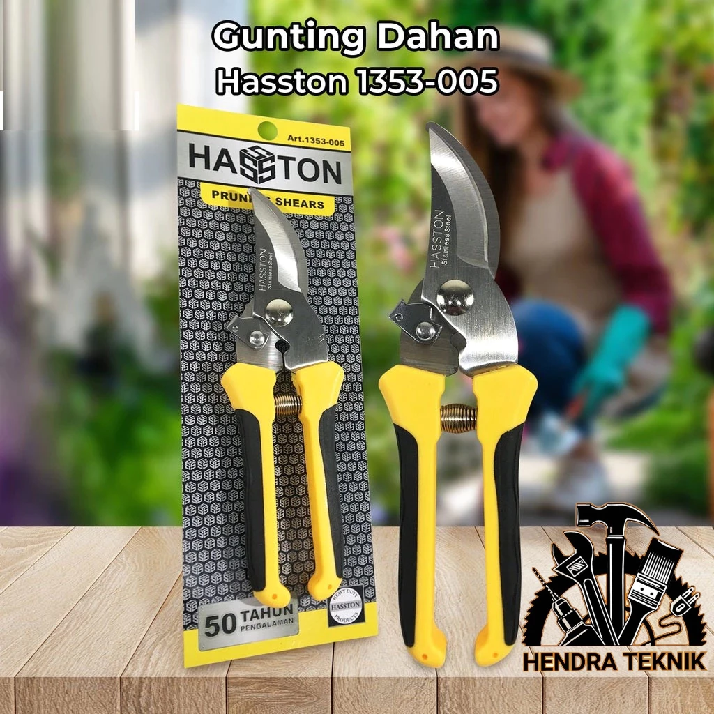 ORIGINAL HASSTON 1353-005 GUNTING DAHAN KEMBANG HD 7\" PRUNING SHEAR HEAVY DUTY 190MM ALAT KEBUN STAINLESS GAGANG KARET ALAT GUNTING POTONG RANTING 19CM