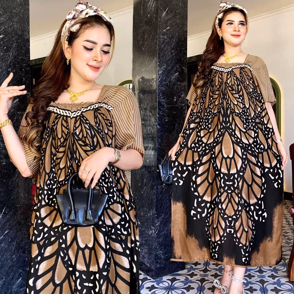 DASTER JUMBO LENGAN PENDEK KARET DADA BUMIL BAJU TIDUR KEKINIAN RAYON ADEM NYAMAN ANEKA MOTIF TERBAR