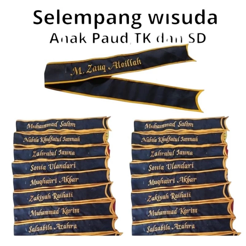 Selempang Wisuda Anak Sekolah PAUD TK SD Slempang Anak Gratis Nama