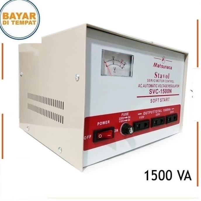 Stabilizer/Stavol Matsunaga SVC 1500 VA Stabiliser Listrik Made China Untuk Electronik Rumah Tangga