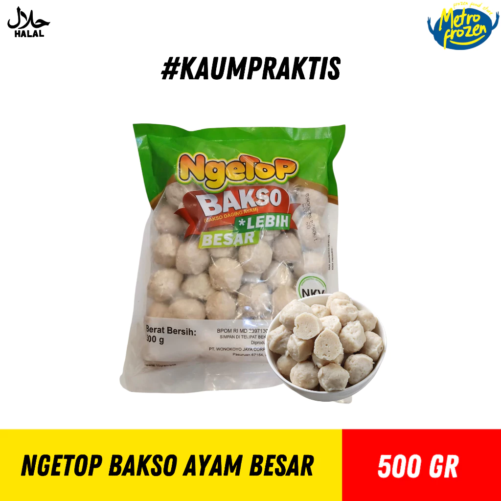 NGETOP Bakso Ayam Besar 500gr // Ngetop Bakso isi 50 // Ngetop Bakso Ayam Banjarmasin // instan