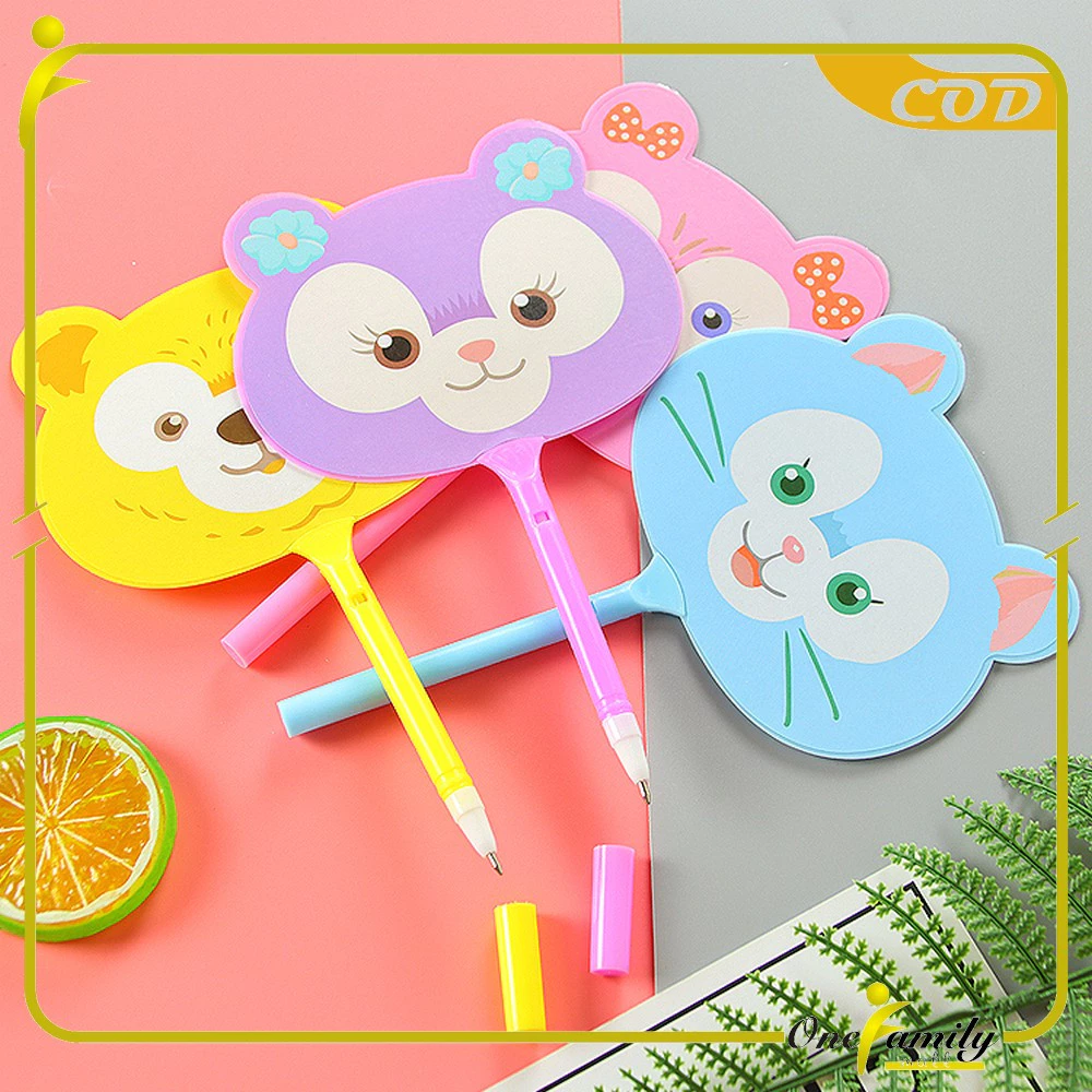ONE-A67 Pulpen Kipas Karakter Animal Lucu Ballpoint / Pena Alat Tulis Kantor dan Sekolah / Fan Pen Motif Kartun / Pulpen Pena Kipas Souvenir