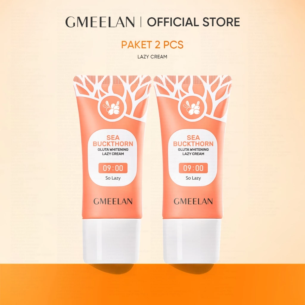 GMEELAN 2PCS Lazy Cream Krim Pemutih Wajah Moisturizer 30g Niacinamide Gluta Pelembab Wajah Day Cream Night Cream Facial Skincare