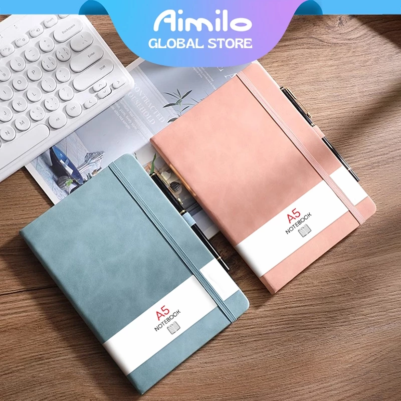 Aimilo Notebook A5 Buku Catatan Aesthetic Buku Tulis Agenda Tali Daily Book 100 Lembar