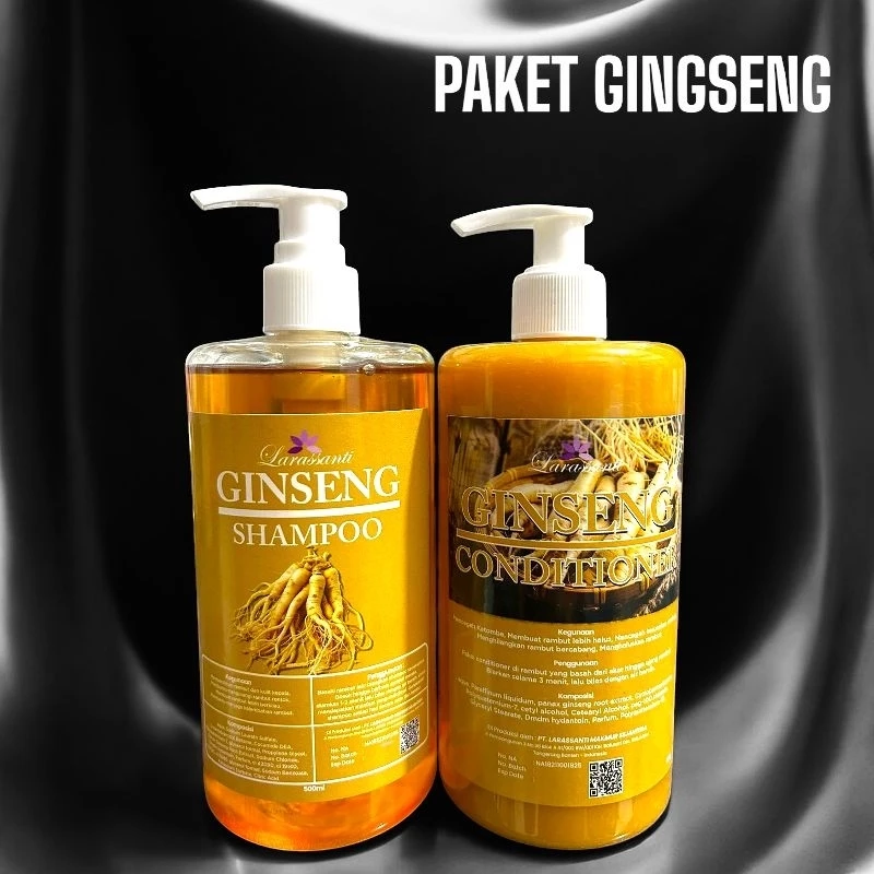 PAKET PERAWATAN RAMBUT RONTOK SHAMPO GINGSENG+KONDISIONER GINGSENG 500+500ml