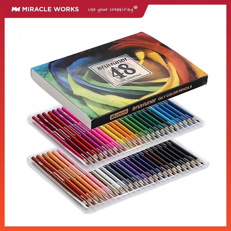 MW Brutfuner Pensil Warna Oil Pastel Original Pensil Warna Water and Oily 48/72/80/120/180/260 Warna