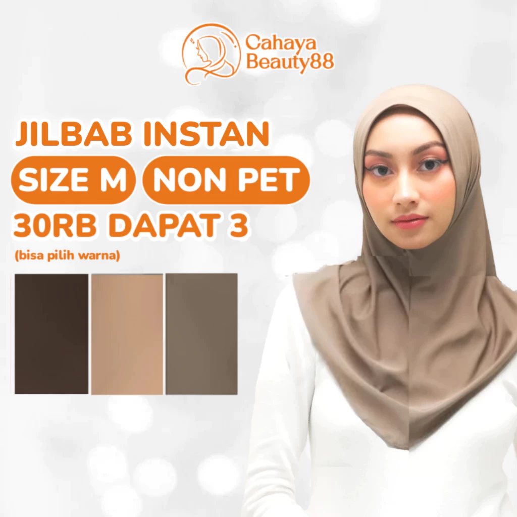 (30Rb Isi 3) Jilbab Instan Kerudung Hijab Bergo Sport Non Ped Size M - Warna Lengkap