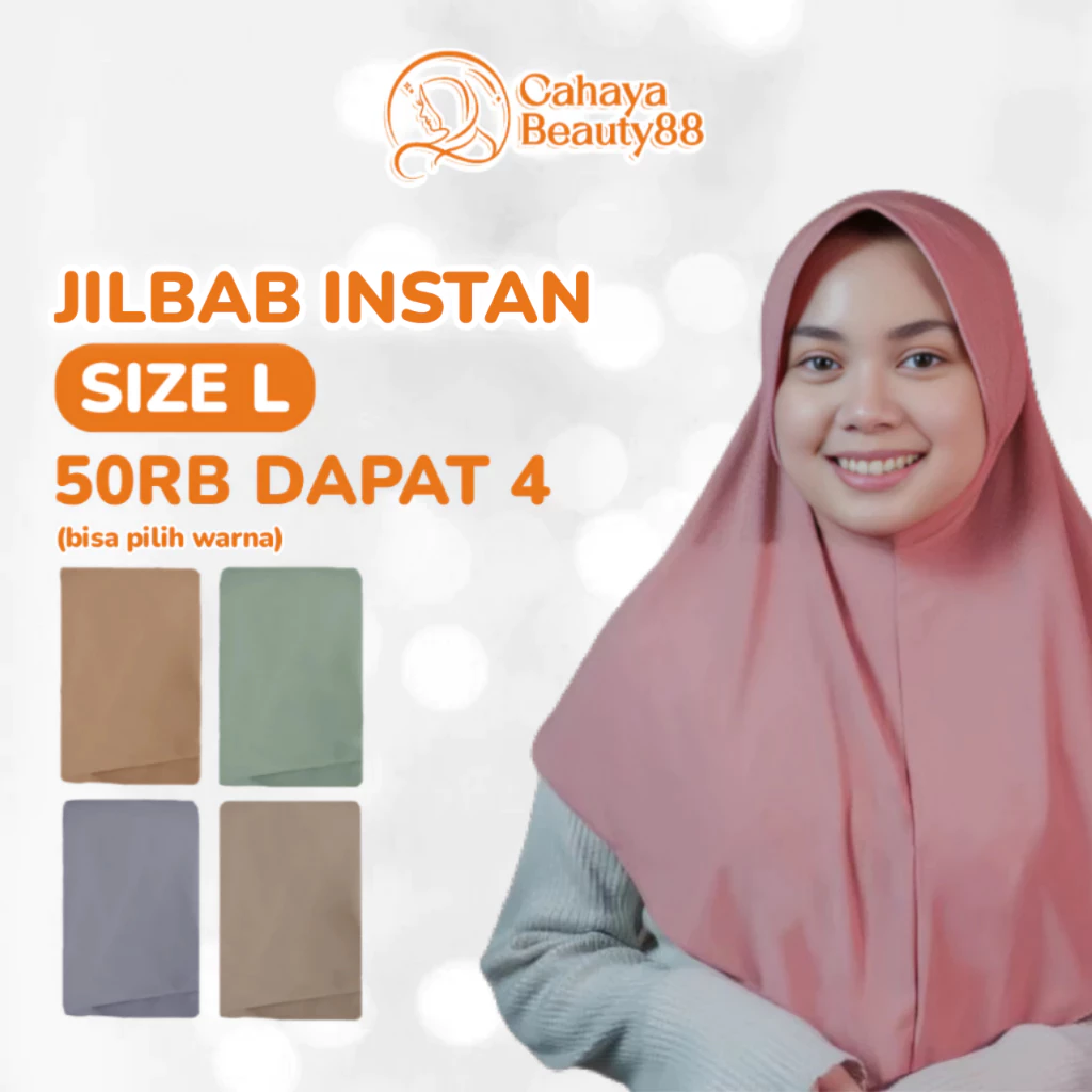 (50Rb Isi 4) Jilbab Instan Kerudung Hijab Bergo Sport Size L - Warna Lengkap