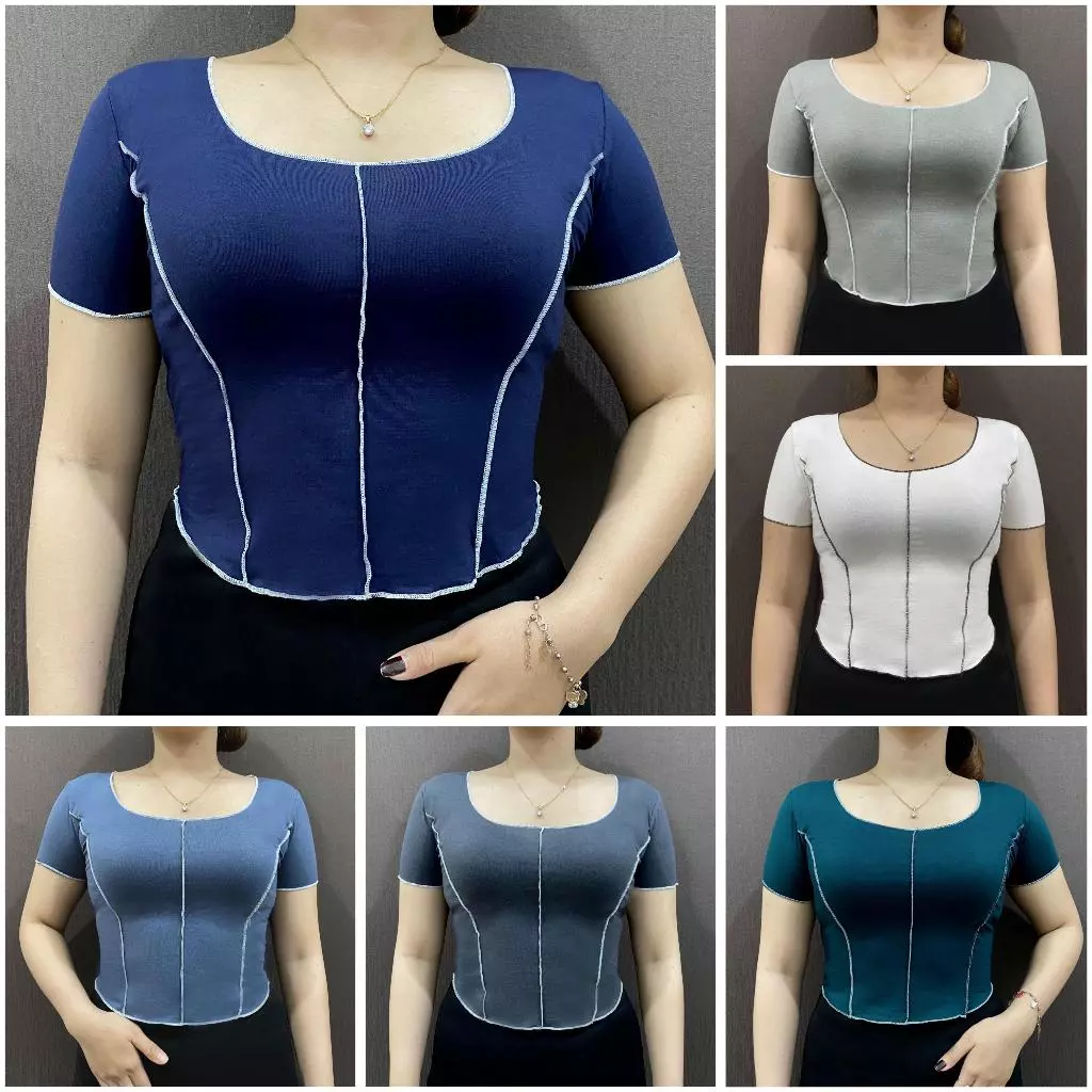 COD LMJ Delphinium Short Sleeve Crop Top - #96
