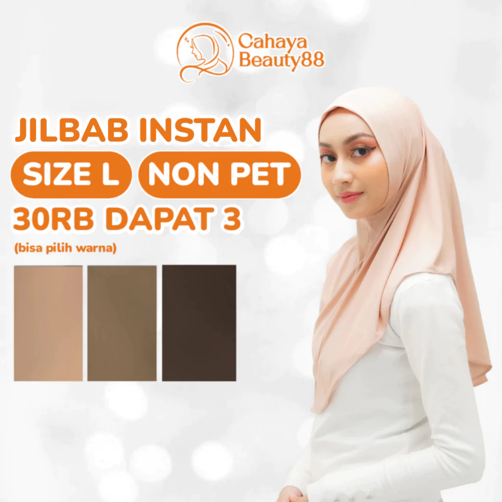 (30Rb Isi 3) Jilbab Instan Kerudung Hijab Bergo Sport Non Ped Size L - Warna Lengkap