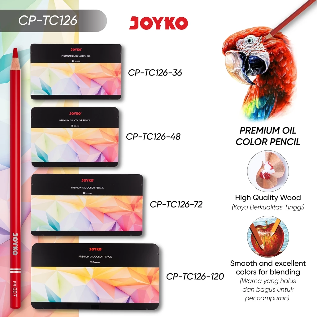 JOYKO Premium Oil Color Pencil Pensil Warna CP-TC126