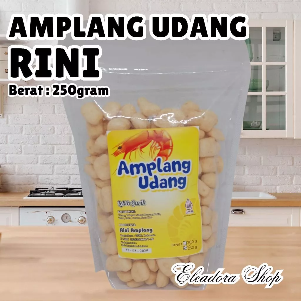 Amplang Udang Merk Rini - Amplang Udang Khas Banjarbaru Kalimantan Selatan - Kemasan Plastik