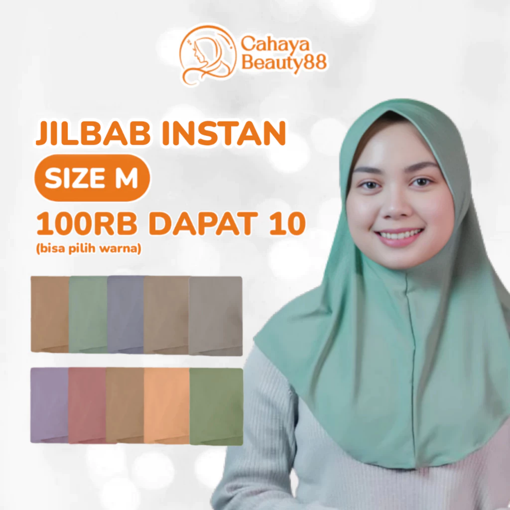 (100Rb Isi 10) Jilbab Instan Kerudung Hijab Bergo Sport Size M - Warna Lengkap